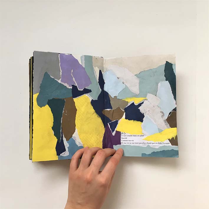 vu d'une page du carnet avec une citation d'auteur