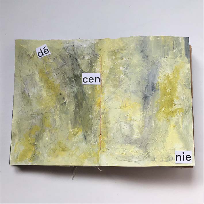 vu d'une page du carnet avec une citation d'auteur