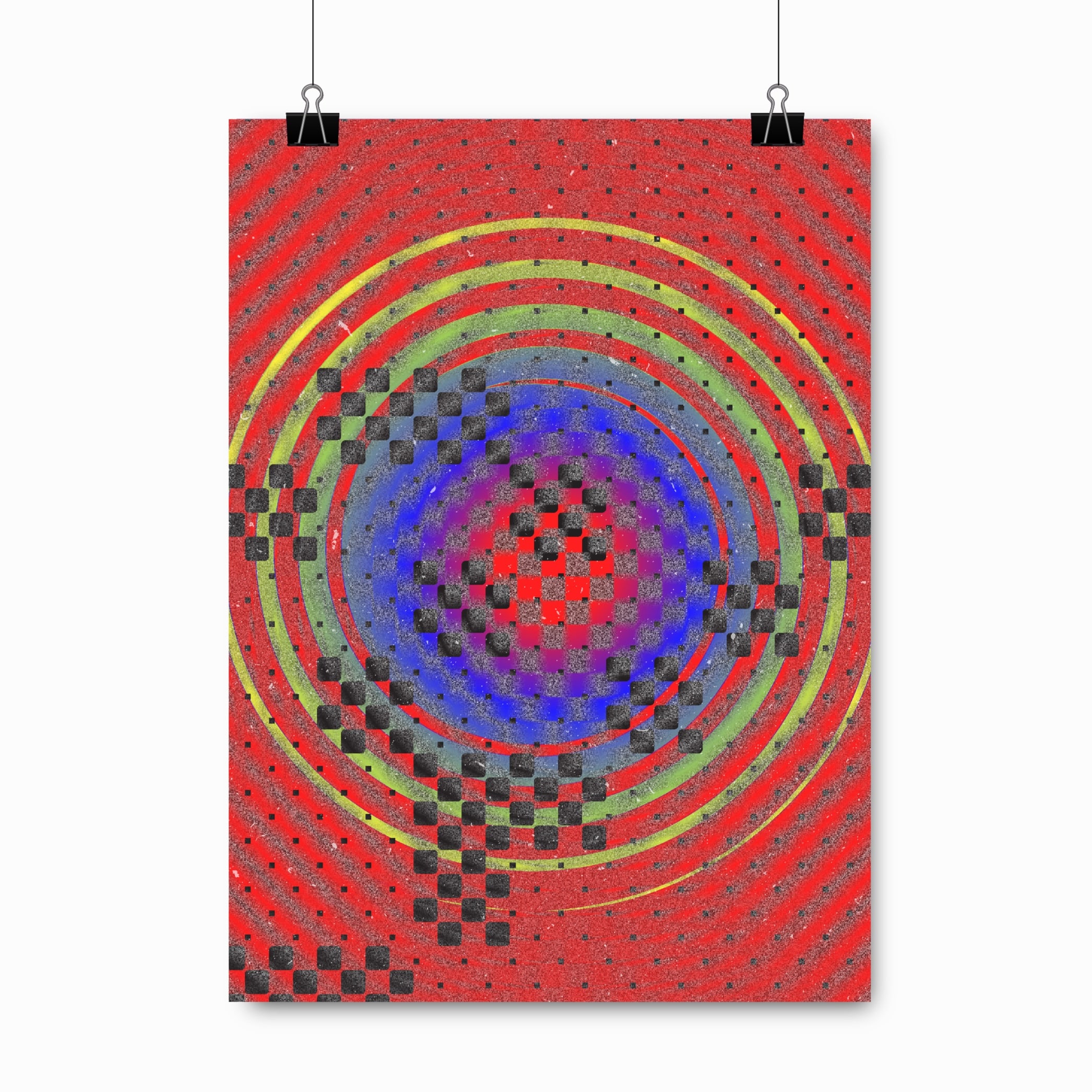 expérimentation sur une cible vert rouge jaune et noir