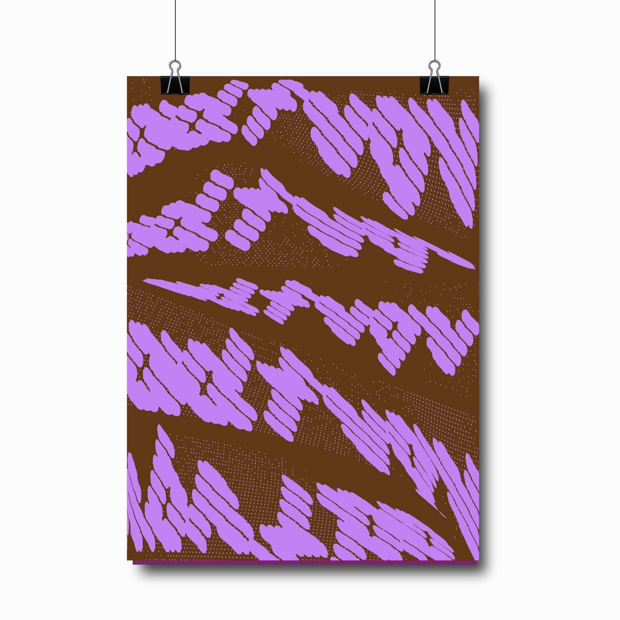 distorsion typographique violette et marron