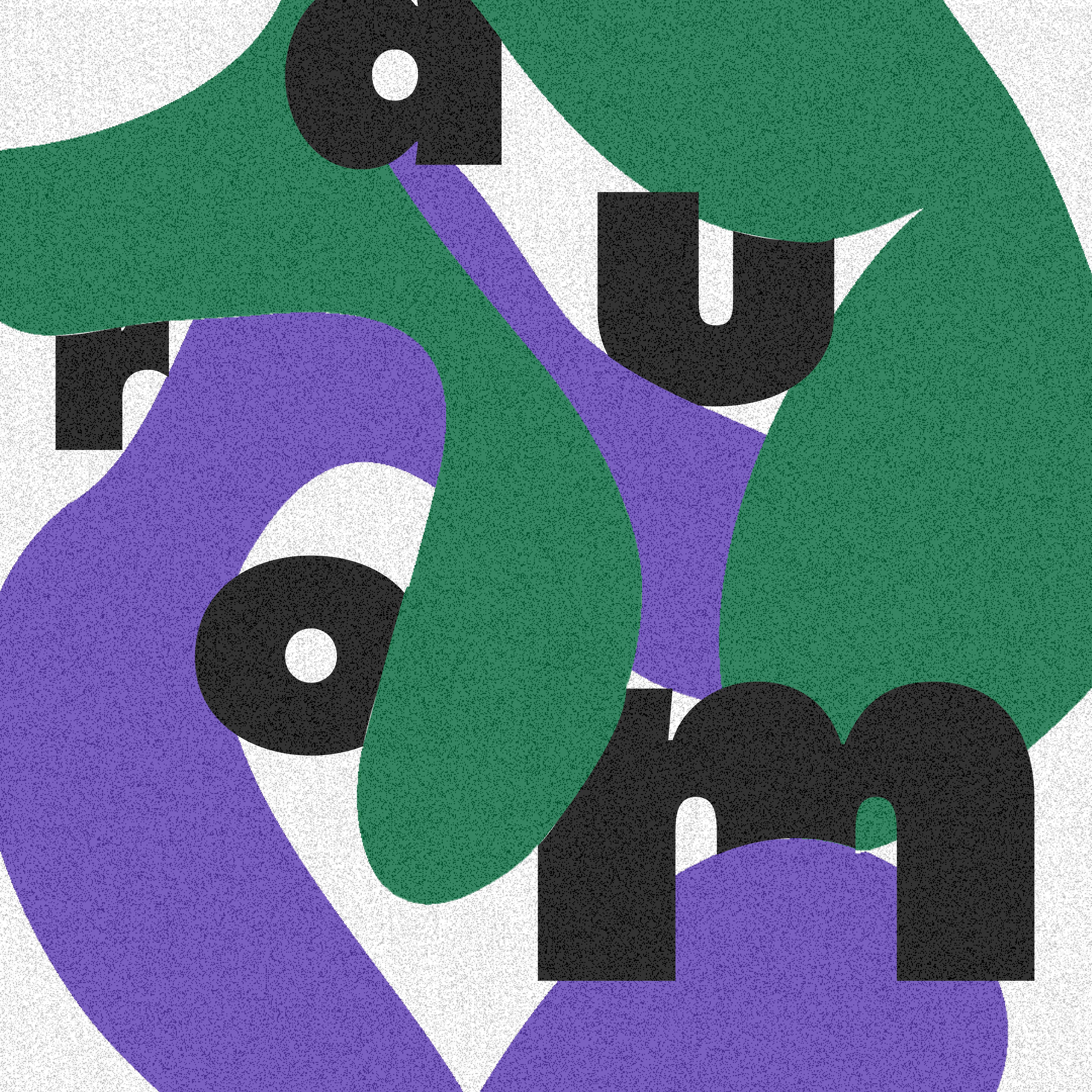 expérimentation vert et violet avec des lettres