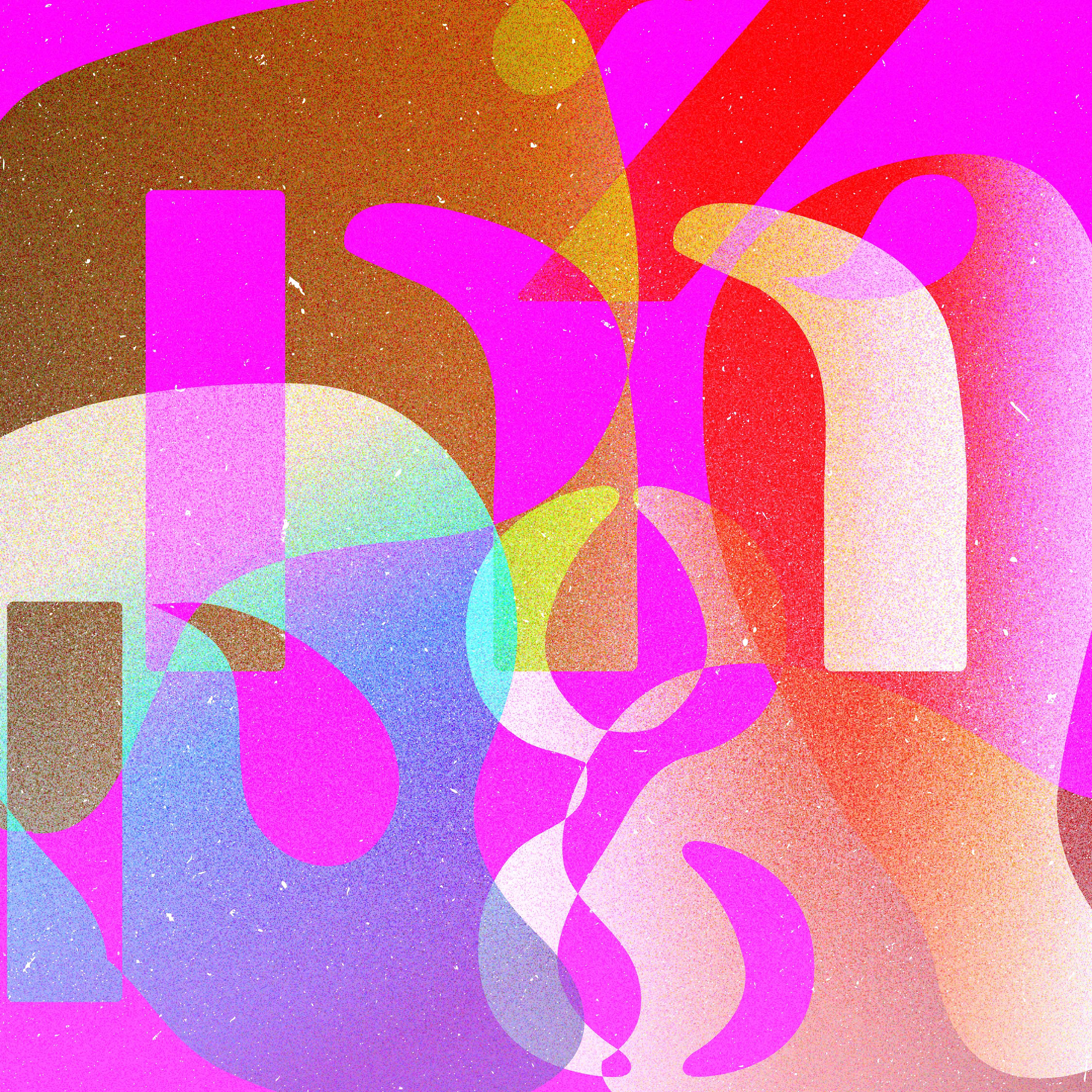 expérimentation lettrages superposés aux couleurs vives