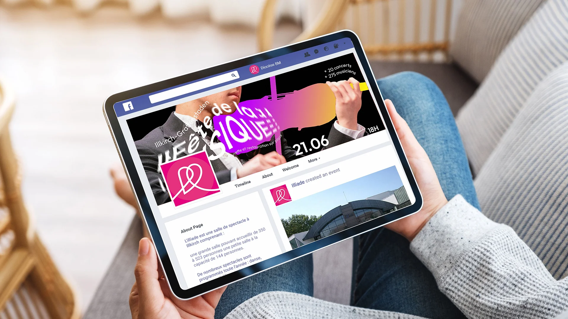 couverture facebook avec identité visuelle