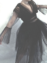 robe costume noir constitué de plis