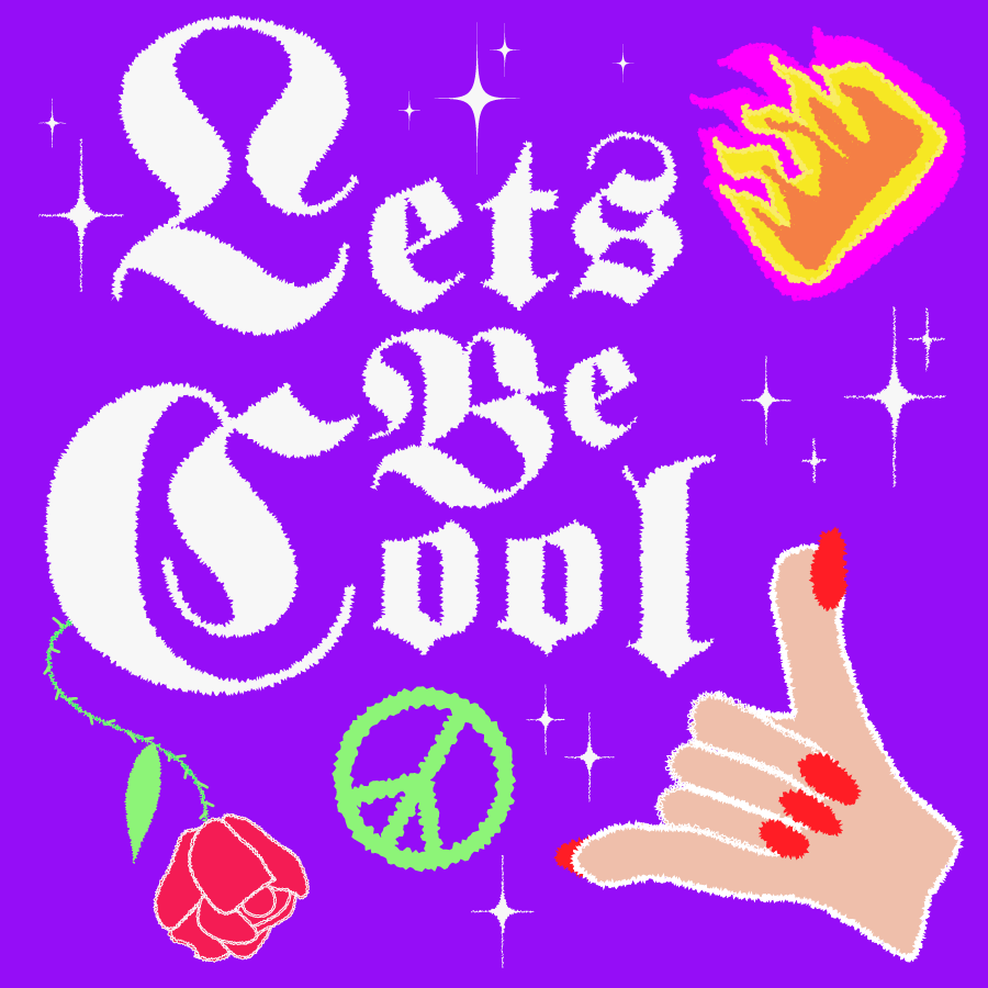 texte sois cool avec une main