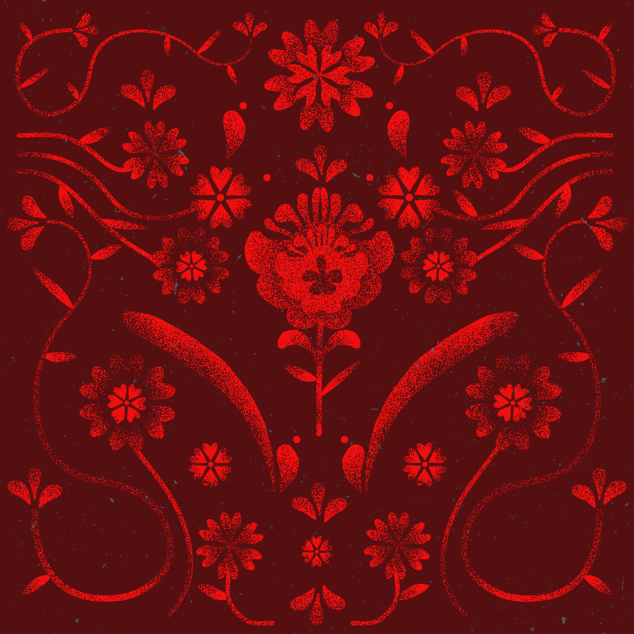 illustration fleur bordeaux et rouge
