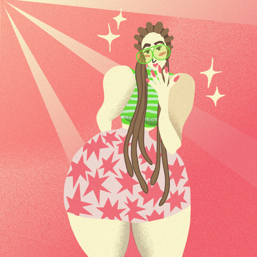 femme avec des dreads et des lunettes