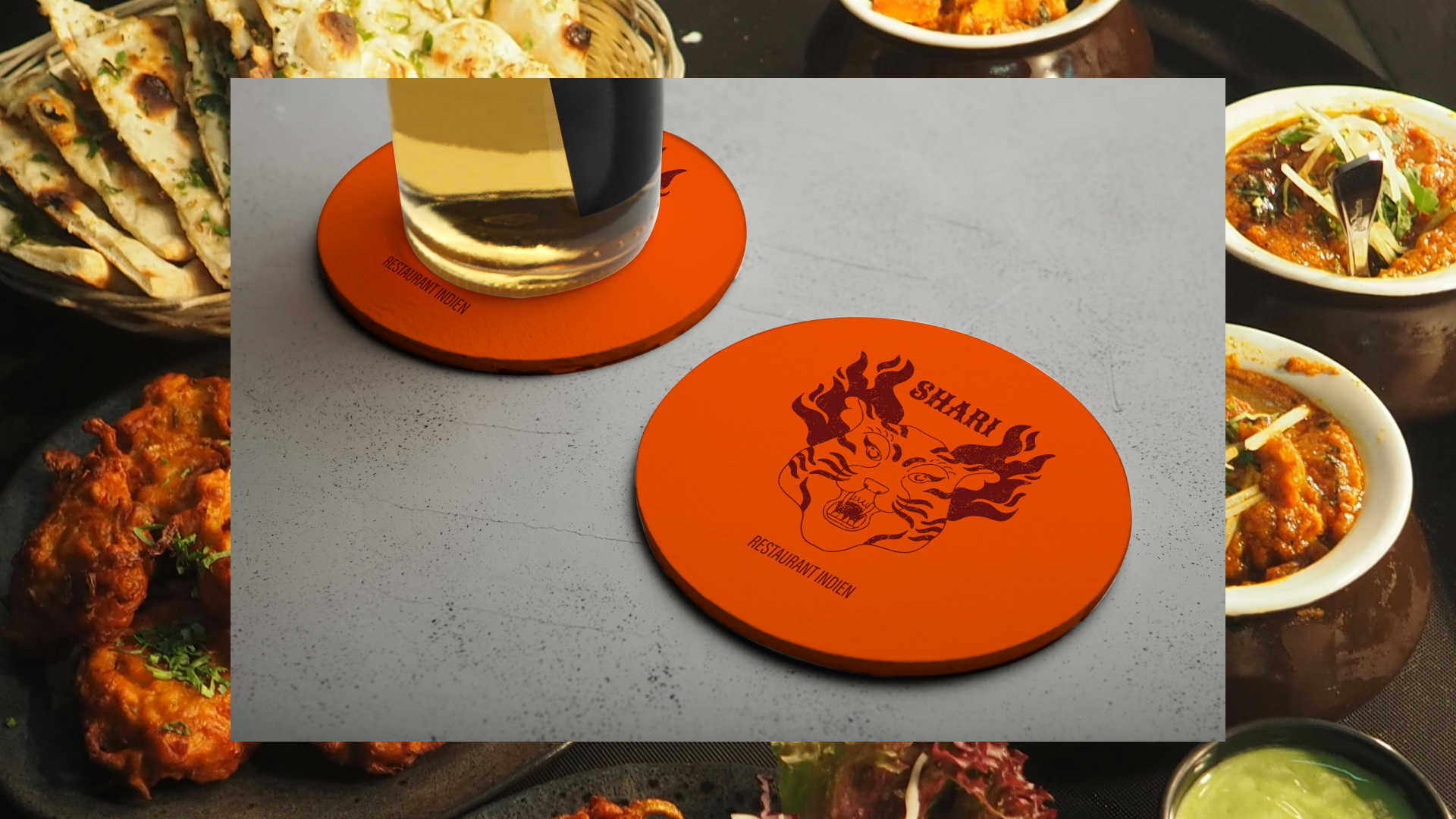 dessous de verre avec le logo