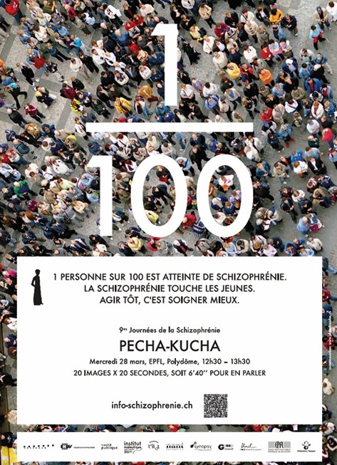 affiche 1 sur 100 est atteint de schizophrénie