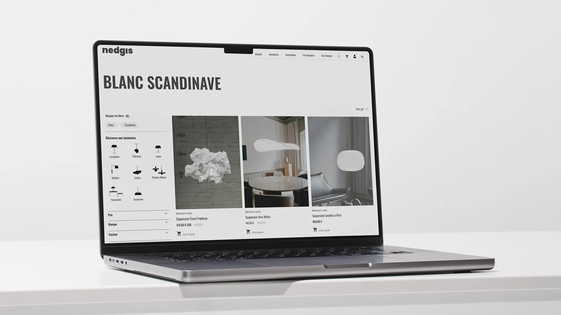 header du site sur un ordinateur