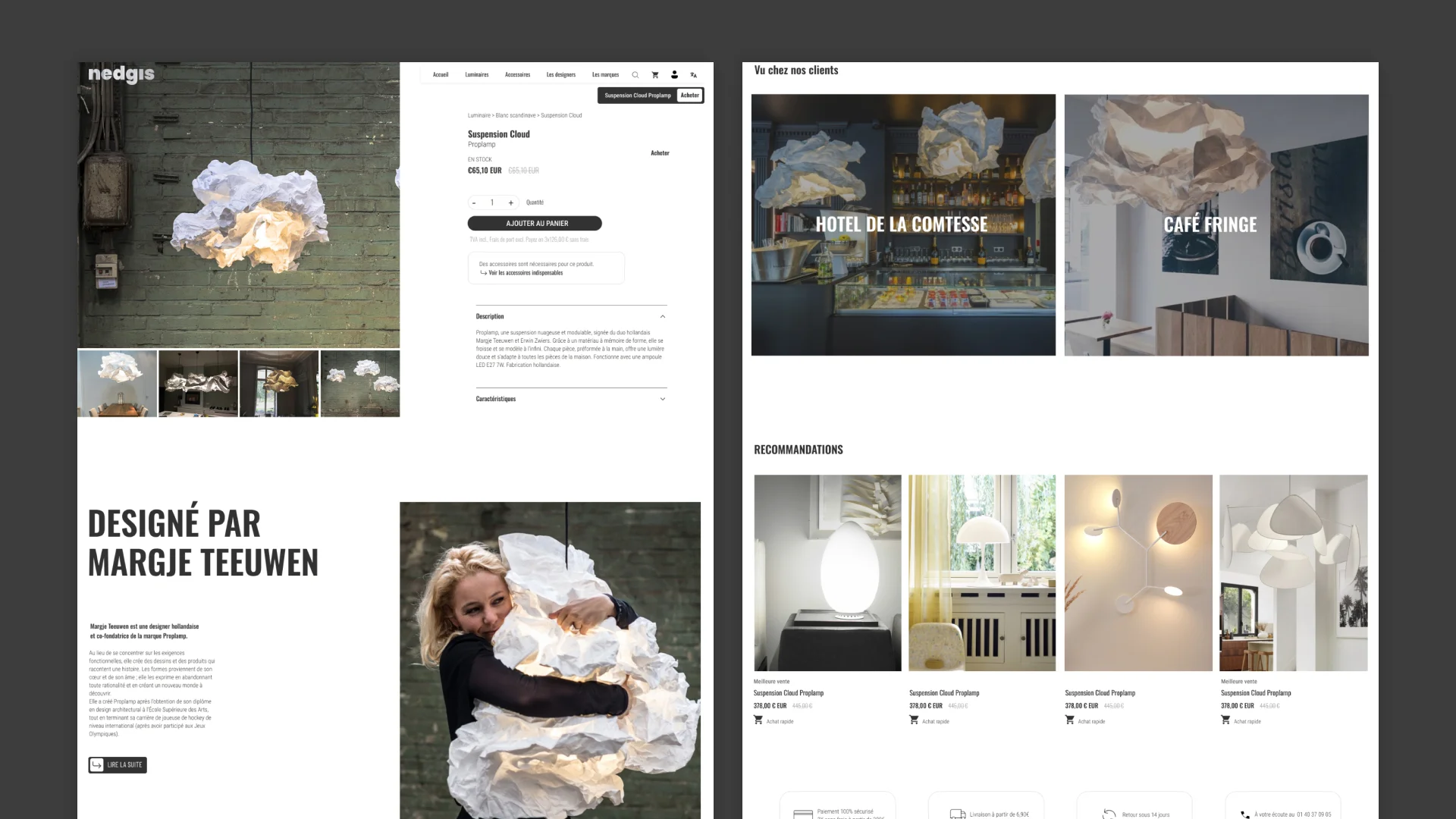 maquette avec les visuels