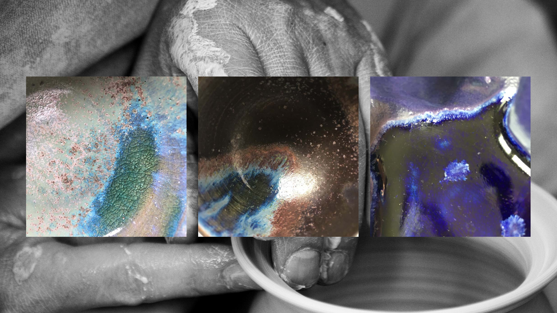 email texture sur fond de main de potier