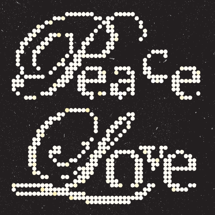 expérimentation en pointillé avec le texte peace and love