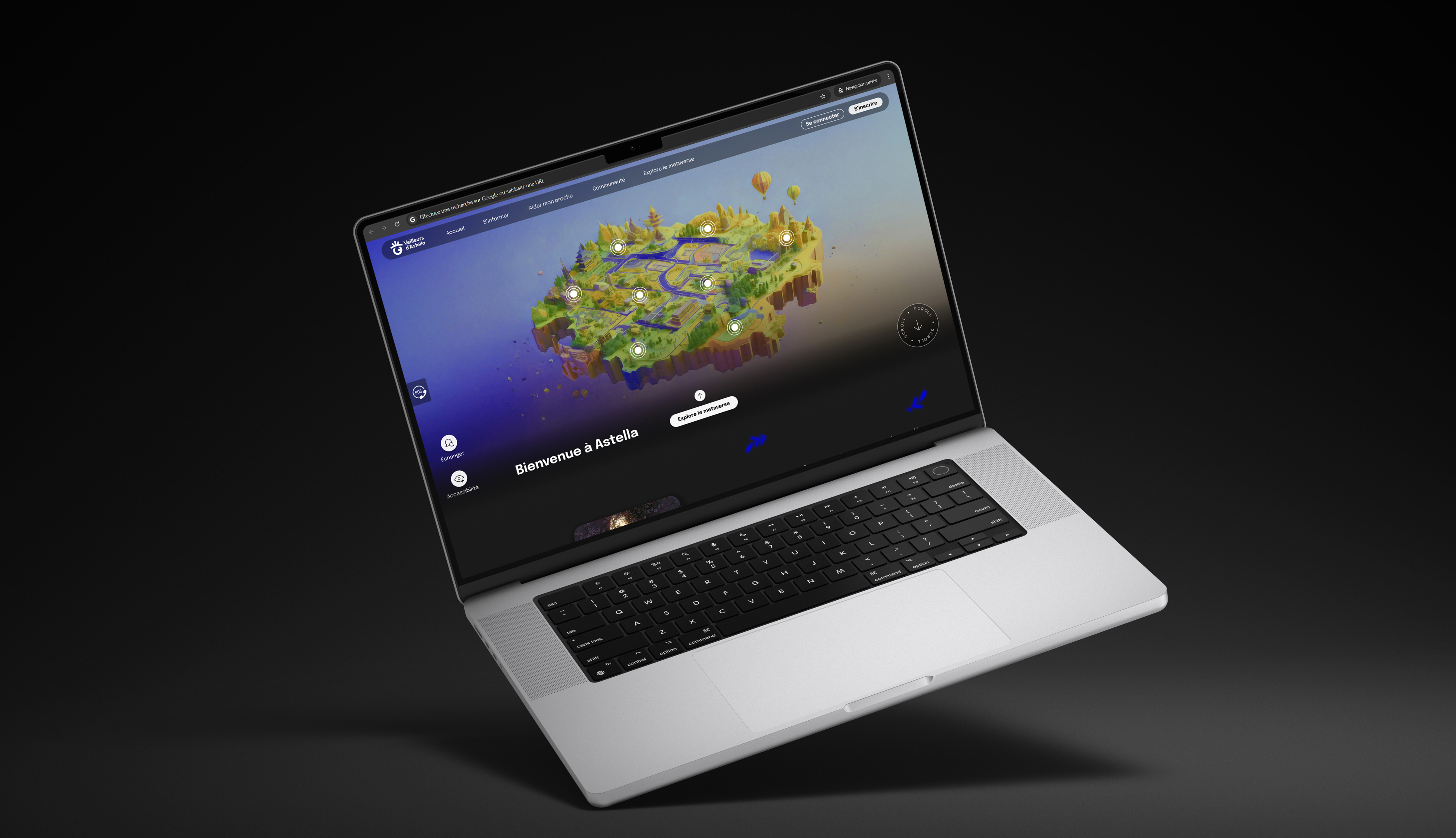 header site sur ordinateur