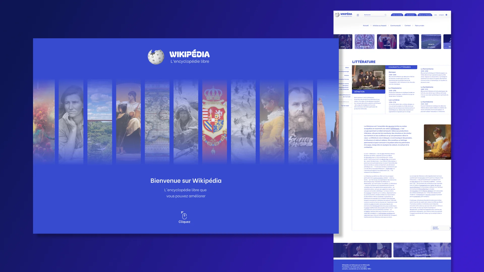 maquettes du site visuels